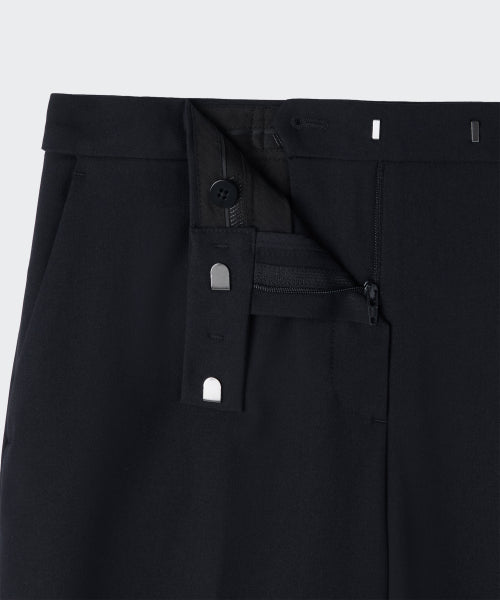 WOMENS WIDE HIDDEN BANDING SLACKS #韓韶禧同款! - 4 COLORS NAVY