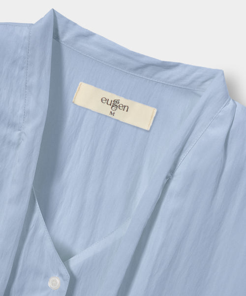 SOFT TIE BUTTON BLOUSE - 5 COLORS BLUE