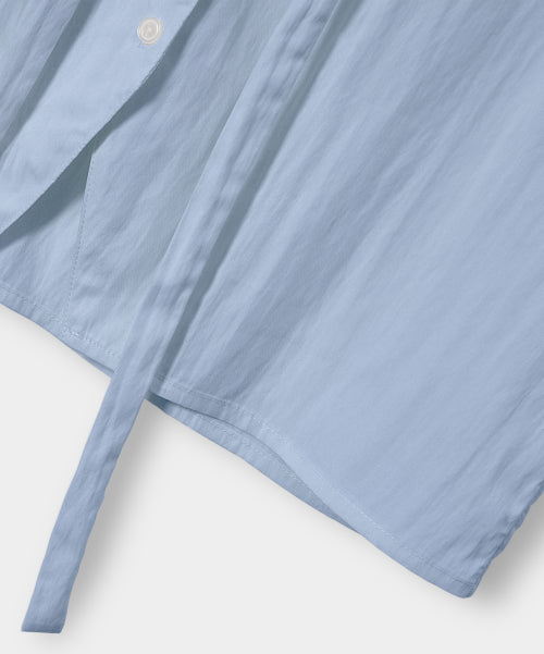 SOFT TIE BUTTON BLOUSE - 5 COLORS BLUE