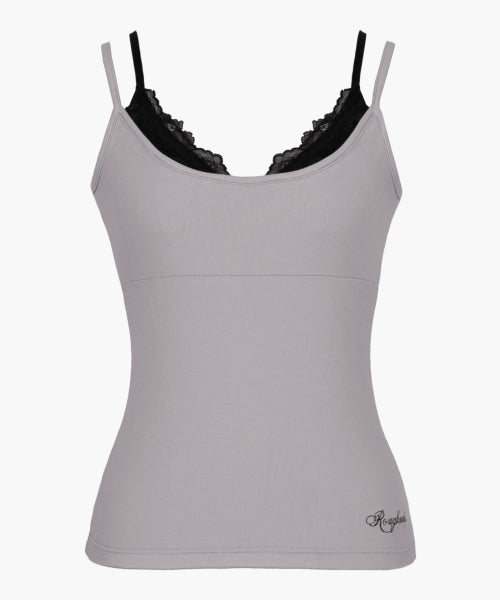 LACE LAYERED SLEEVELESS TOP - 3 COLORS LAVENDER