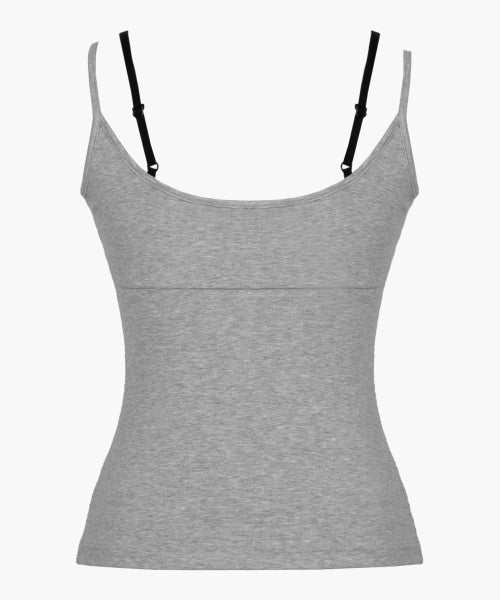 LACE LAYERED SLEEVELESS TOP - 3 COLORS GREY