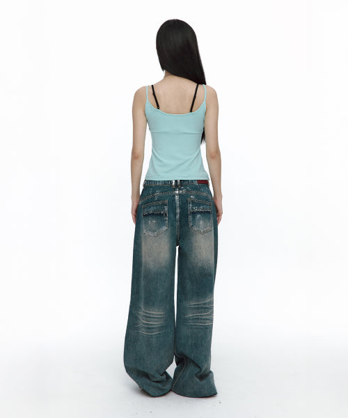 LACE LAYERED SLEEVELESS TOP - 3 COLORS MINT