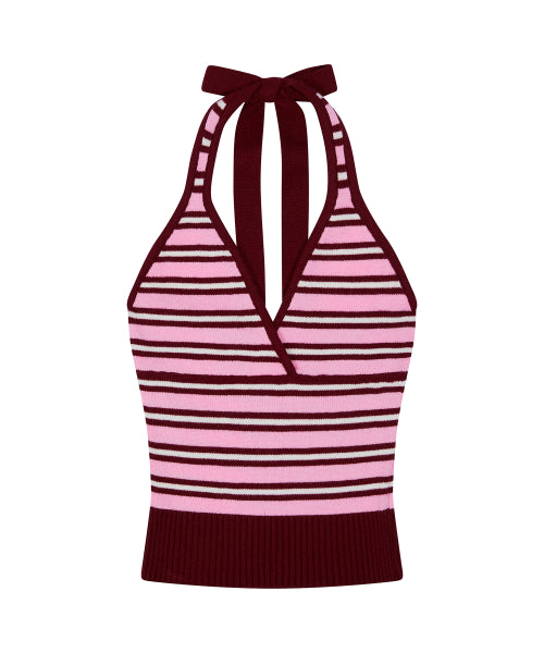 LARTIGENT L24 KNIT HALTER TOP - 4 COLORS PINK