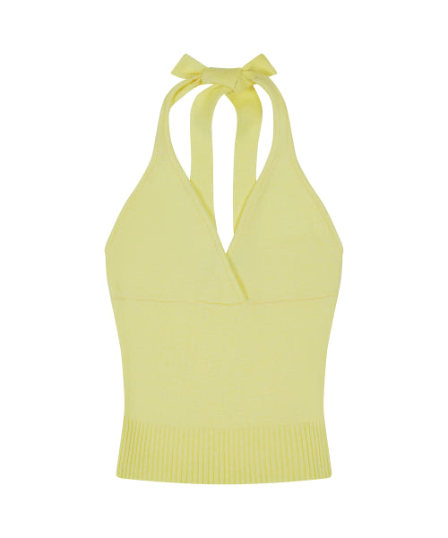 LARTIGENT L24 KNIT HALTER TOP - 4 COLORS YELLOW