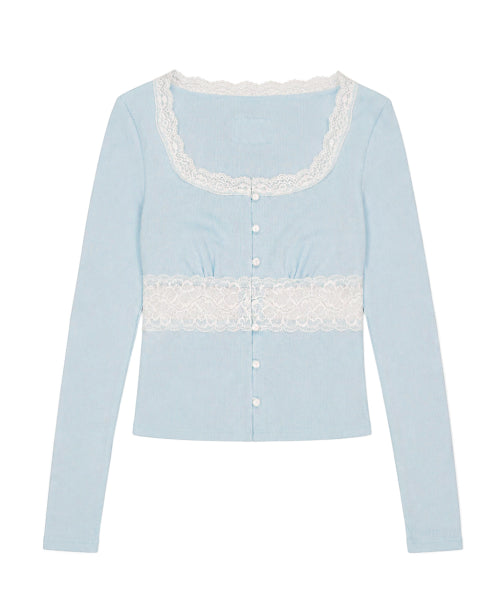 LACE CARDIGAN - 4 COLORS SKY BLUE