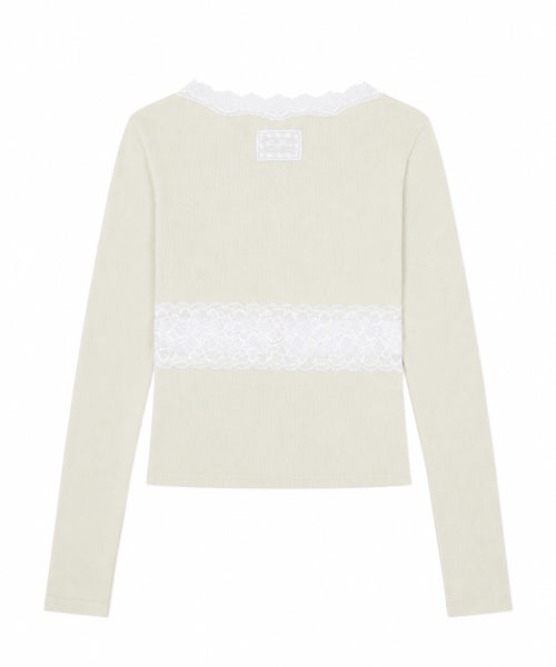 LACE CARDIGAN - 4 COLORS CREAM