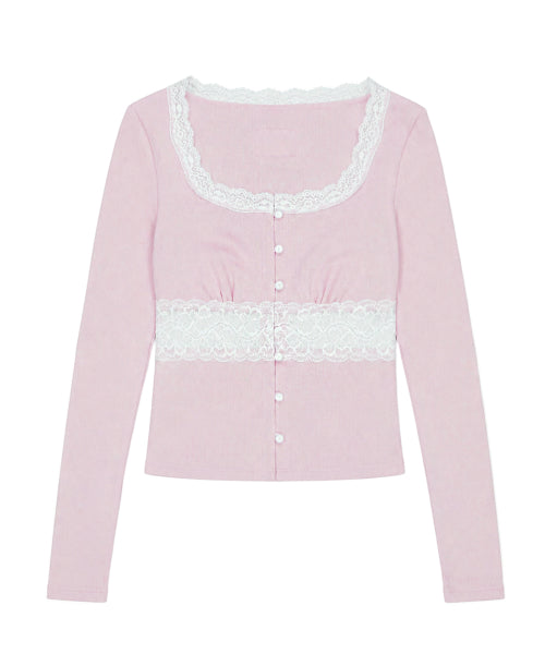 LACE CARDIGAN - 4 COLORS PINK