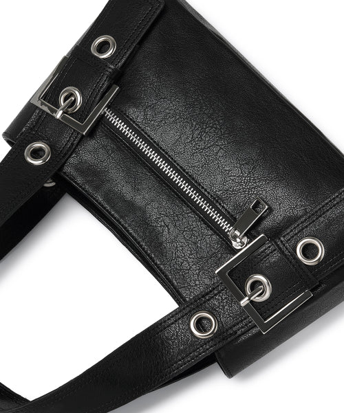 EYELET MINI BAG - 4 COLORS BLACK