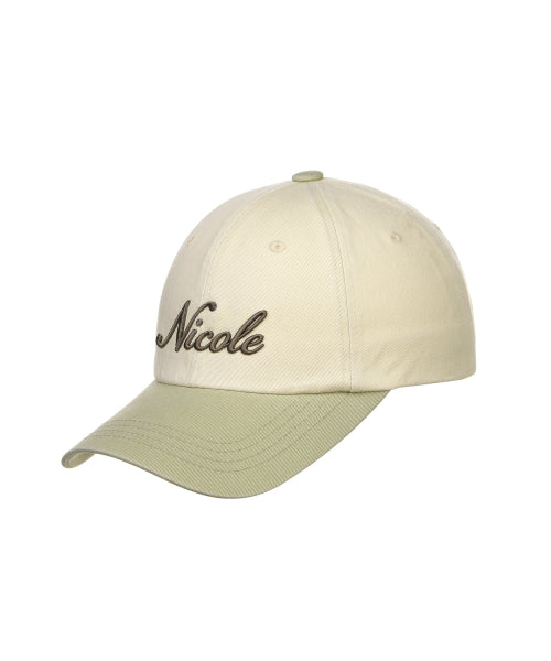 NICOLE LETTERING BALL CAP #徐睿知同款! - 9 COLORS KHAKI