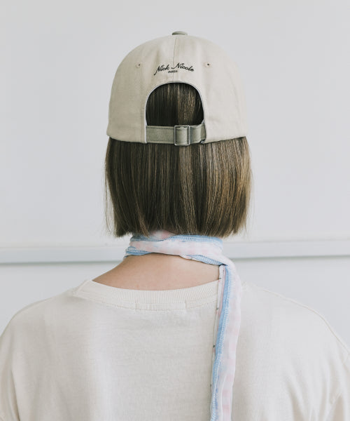 NICOLE LETTERING BALL CAP #徐睿知同款! - 9 COLORS KHAKI
