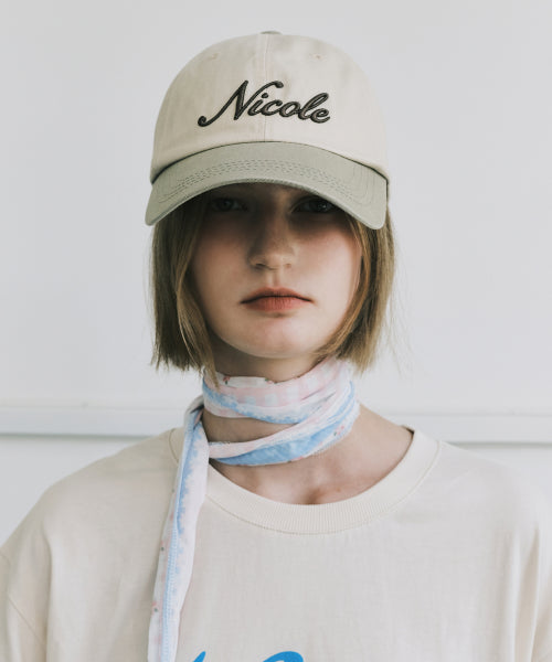 NICOLE LETTERING BALL CAP #徐睿知同款! - 9 COLORS KHAKI
