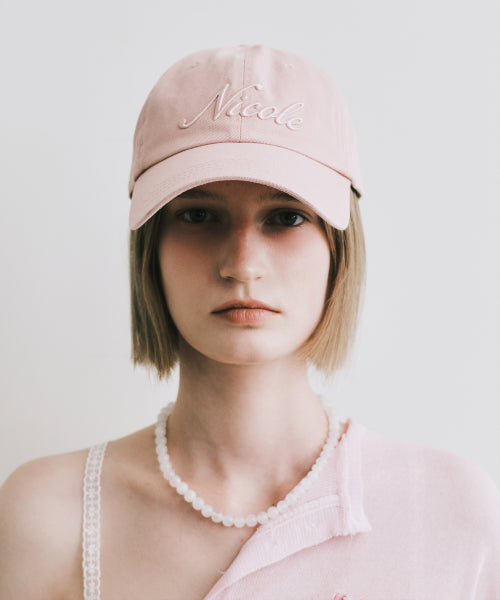 NICOLE LETTERING BALL CAP #徐睿知同款! - 9 COLORS PINK