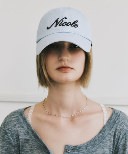 NICOLE LETTERING BALL CAP #徐睿知同款! - 9 COLORS BROWN