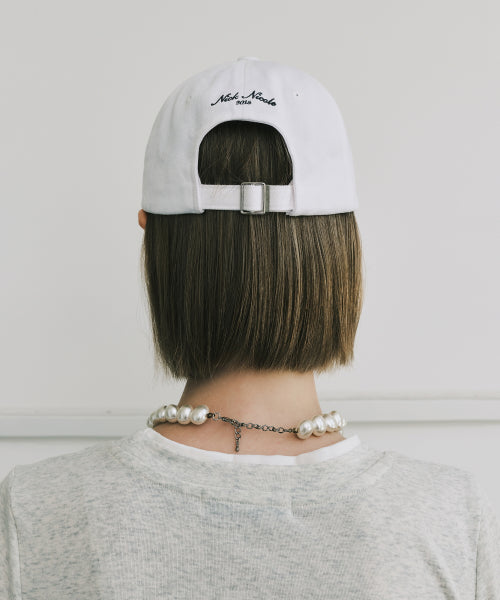 NICOLE LETTERING BALL CAP #徐睿知同款! - 9 COLORS CHARCOAL