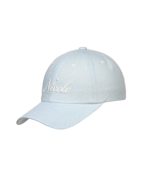 NICOLE LETTERING BALL CAP #徐睿知同款! - 9 COLORS SKY BLUE