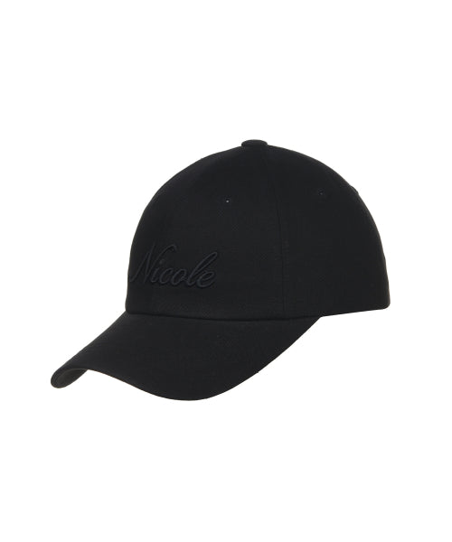 NICOLE LETTERING BALL CAP #徐睿知同款! - 9 COLORS BLACK