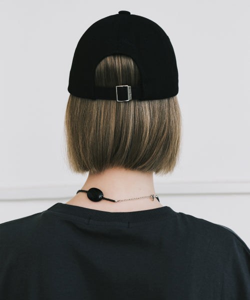 NICOLE LETTERING BALL CAP #徐睿知同款! - 9 COLORS BLACK