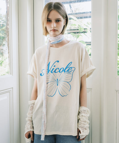 NICOLE BUTTERFLY SLEEVE TOP #徐睿知同款! - 13 COLORS BLUE