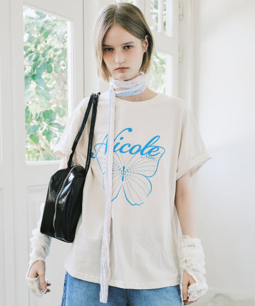 NICOLE BUTTERFLY SLEEVE TOP #徐睿知同款! - 13 COLORS BLUE