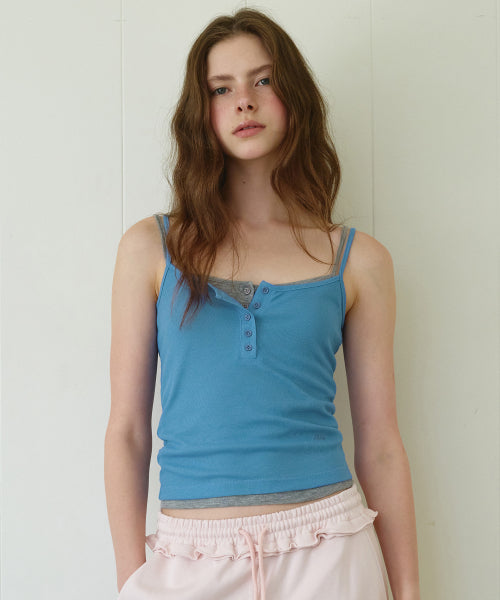 BUTTON SLEEVELESS - 4 COLORS BLUE
