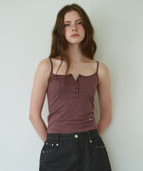 BUTTON SLEEVELESS - 4 COLORS BROWN
