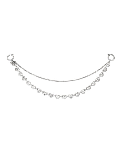 DUAL CHAIN KEYRING SILVER