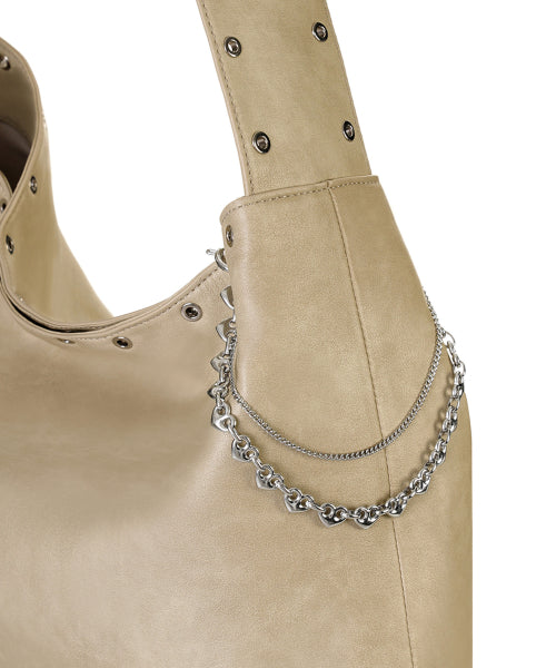DUAL CHAIN KEYRING SILVER