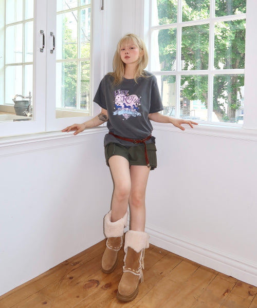 ROLA HEART PIGMENT T-SHIRT - 2 COLORS CHARCOAL