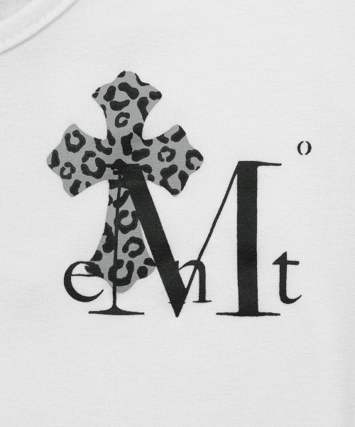 SAHARA LEOPARD CROSS LOGO U-NECK SHORT SLEEVE TEE - 2 COLORS BLACK