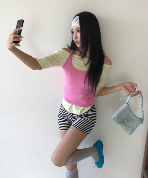 SWEET SLEEVELESS SHIRT - 9 COLORS IVORY