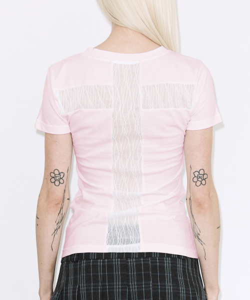 BACK CROSS TEE - 5 COLORS PINK