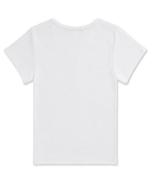 ABOVE DREAM LETTERING SNAP BUTTON SLEEVE - 3 COLORS WHITE
