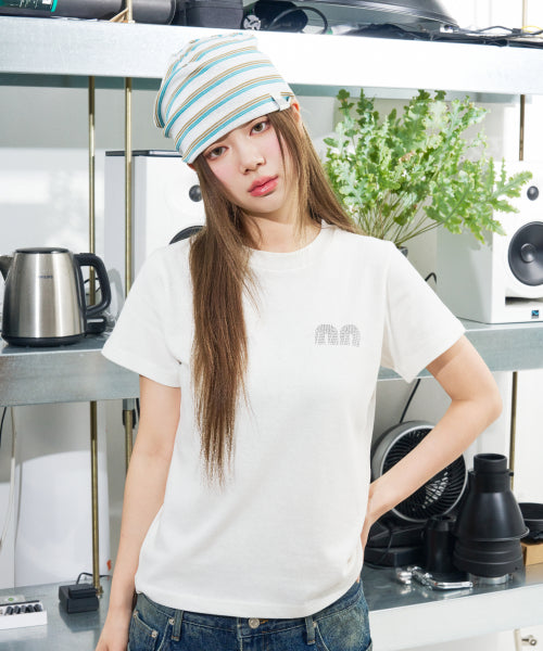 NN LABEL STRIPE BEANIE - 9 COLORS WHITE