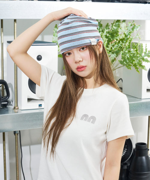 NN LABEL STRIPE BEANIE - 9 COLORS BLUE