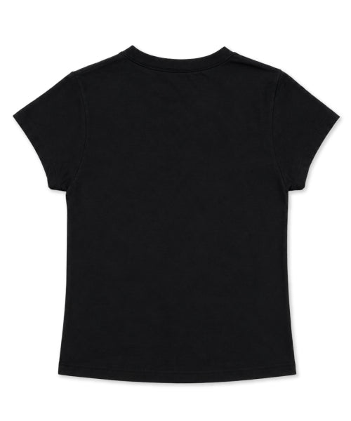 PONY GRAPHIC DIAGONAL BUTTON T-SHIRT - 2 COLORS BLACK