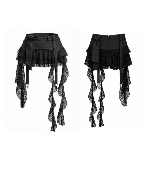 SHAPED VEIL SKIRT - 2 COLORS BLACK