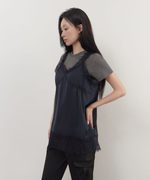 SATIN LACE SLEEVELESS - 3 COLORS