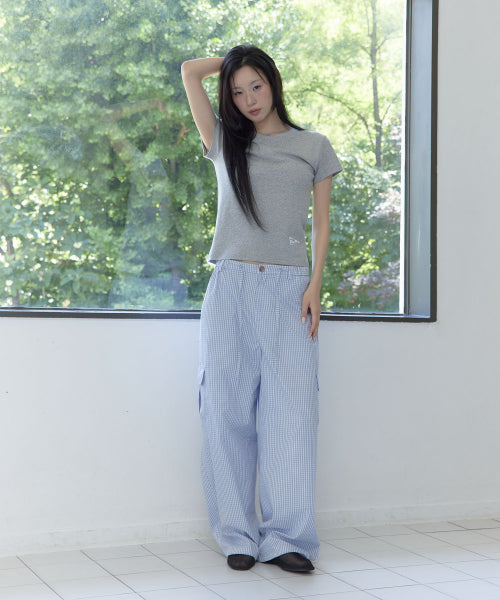 TINY CHECK BANDING PANTS - 2 COLORS