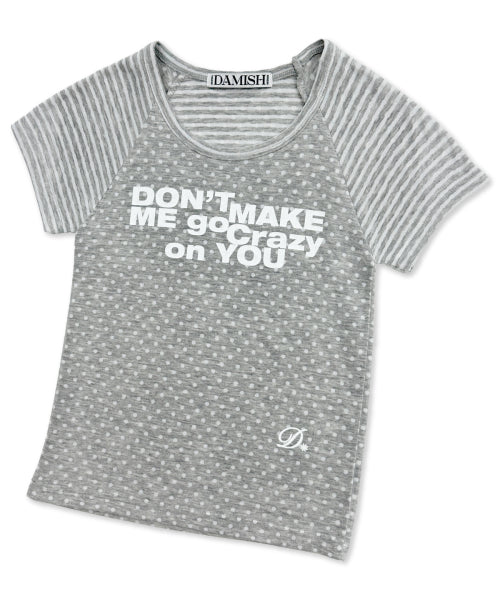 DOT STRIPE LETTERING SHORT SLEEVE - 4 COLORS GREY