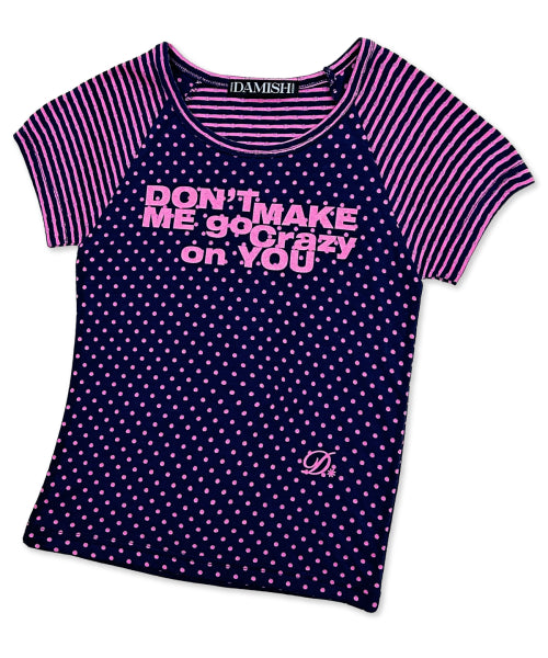 DOT STRIPE LETTERING SHORT SLEEVE - 4 COLORS PURPLE