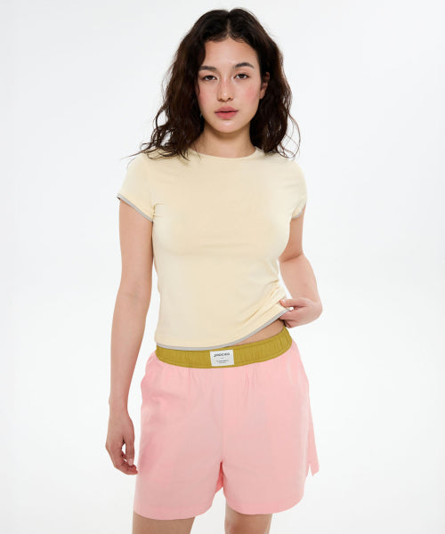 ALL DAY SLIM FIT LAYERED TOP - 9 COLORS YELLOW