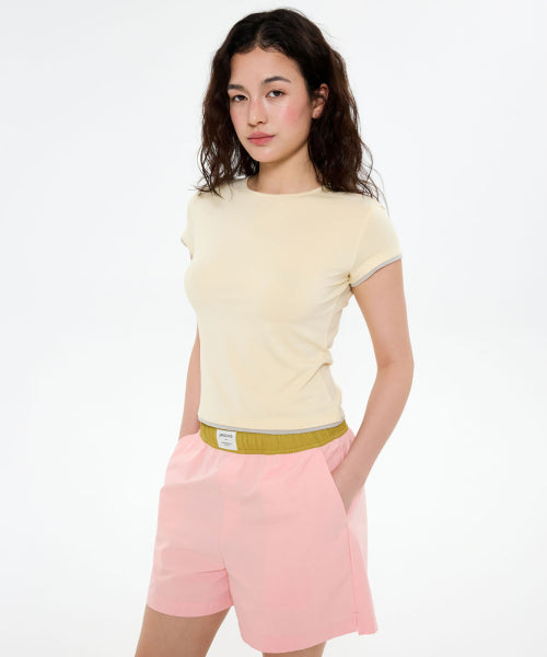 ALL DAY SLIM FIT LAYERED TOP - 9 COLORS YELLOW