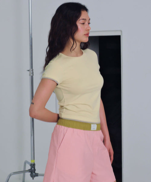 ALL DAY SLIM FIT LAYERED TOP - 9 COLORS YELLOW