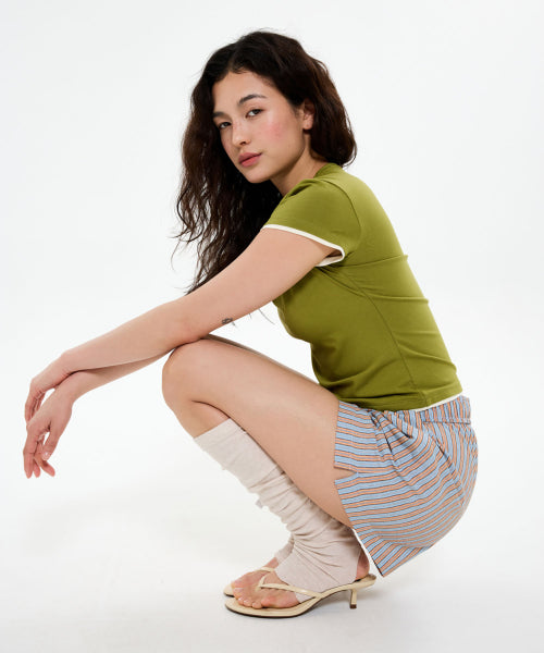 ALL DAY SLIM FIT LAYERED TOP - 9 COLORS OLIVE