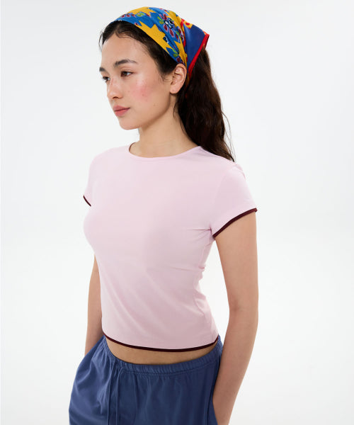 ALL DAY SLIM FIT LAYERED TOP - 9 COLORS PINK