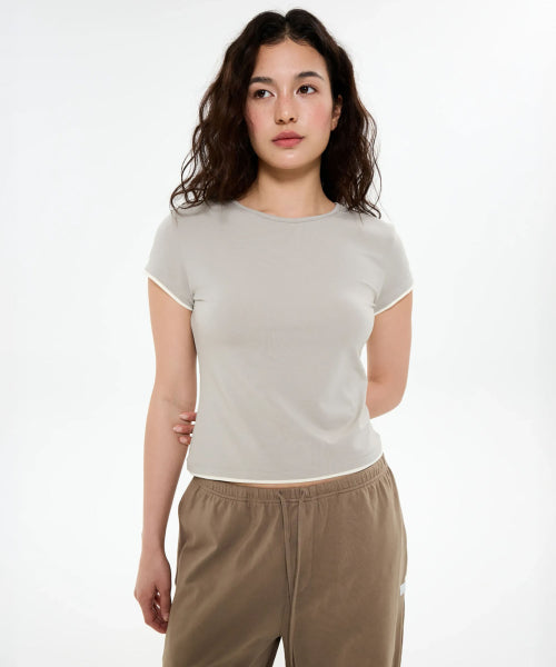 ALL DAY SLIM FIT LAYERED TOP - 9 COLORS LIGHT GREY
