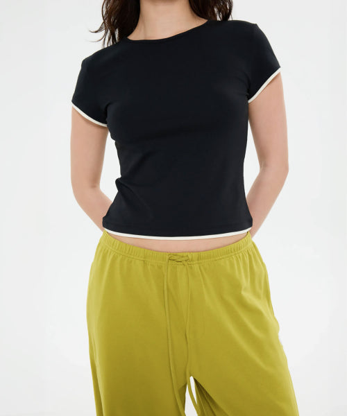 ALL DAY SLIM FIT LAYERED TOP - 9 COLORS BLACK