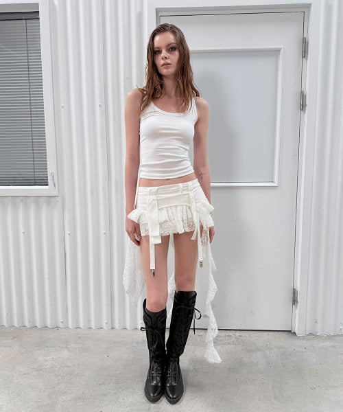 SHAPED VEIL SKIRT - 2 COLORS WHITE
