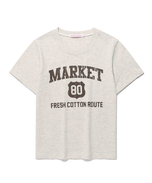 MARKET COLLEGE T-SHIRT - 4 COLORS OATMEAL