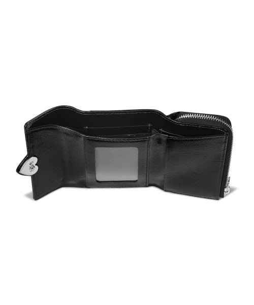 HEARTY ZIP FLAP WALLET BLACK